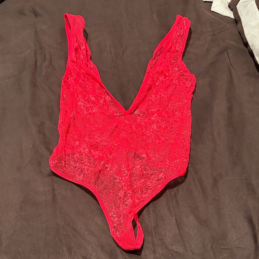 Victoria Secret Red Lace Bodysuit